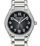 Twenty-4 in Steel with Diamond Bezel on Stainless Steel Bracelet with Grey Dial