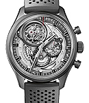 El Primero Chronomaster Tourbillion Chronograph in Ceramic - Limited Edition to 60 pcs. on Black Rubber Strap with Skeletonized Dial