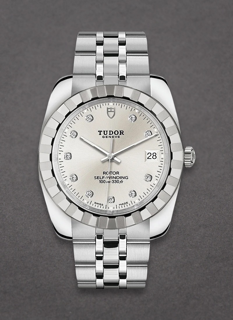 Tudor Classic Date 38mm Automatic in Stainless Steel with Fluted Bezel