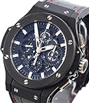 Aero Bang  44mm in Black Ceramic on Black Crocodile Leather Strap with Skeleton Dial