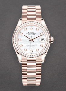 Rolex Unworn 278285RBR Datejust 31mm in Rose Gold with Dimoand Bezel 278285RBR