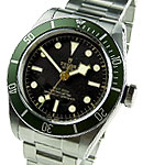 Heritage Black Bay in Steel with Green Bezel on Steel Bracelet with Black Dial