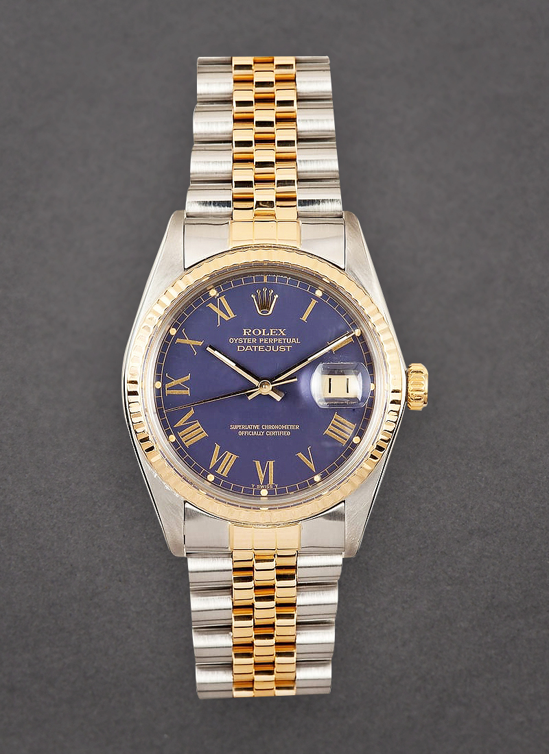 Pre-Owned Rolex Datejust 36mm in Steel with Yellow Gold Fluted Bezel 