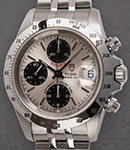 Tiger Prince Date Chronograph in Stainless Steel on Stainless Steel Bracelet with Silver Dial