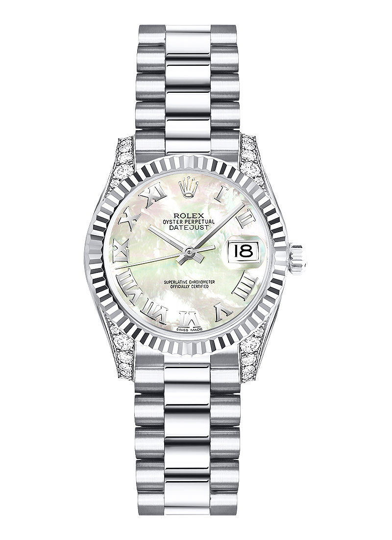 Pre-Owned Rolex President 26mm in White Gold with Fluted Bezel