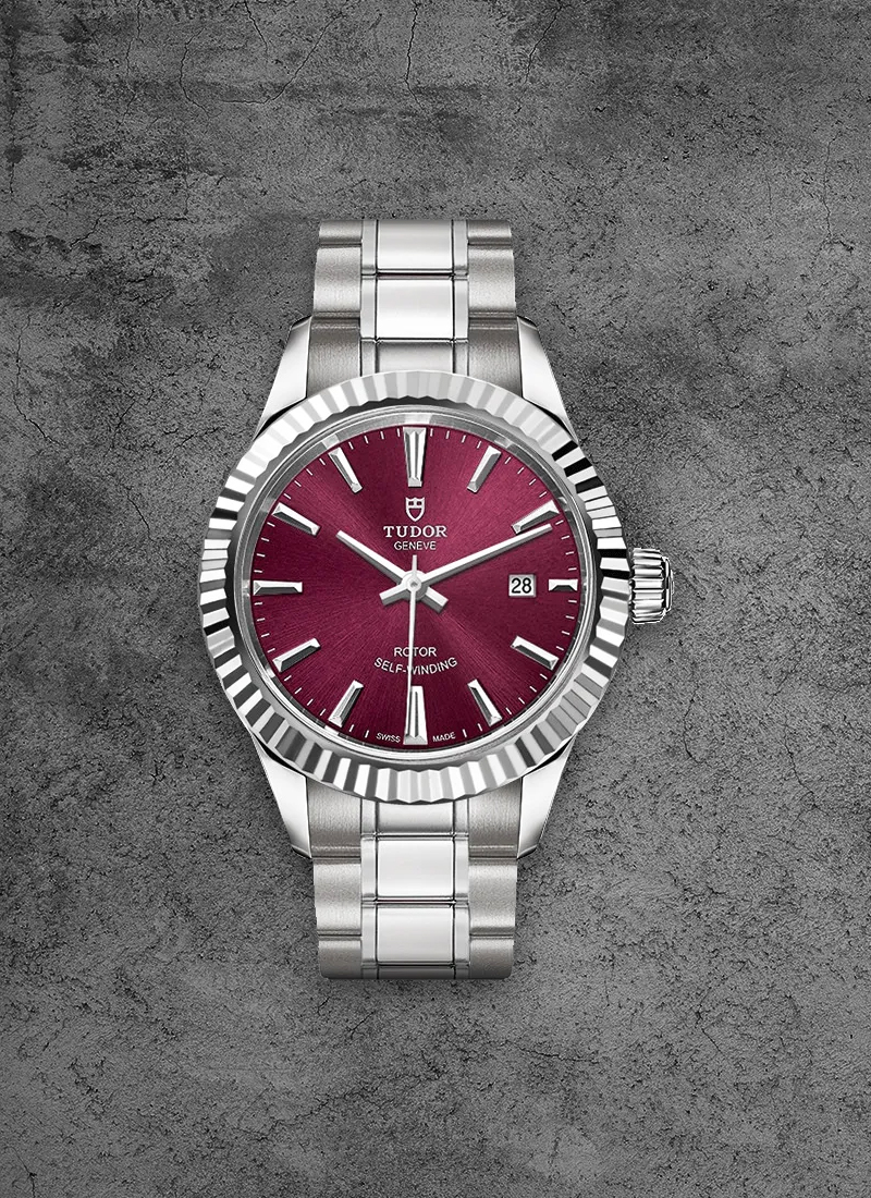 Tudor Style Series in Steel with Fluted Bezel