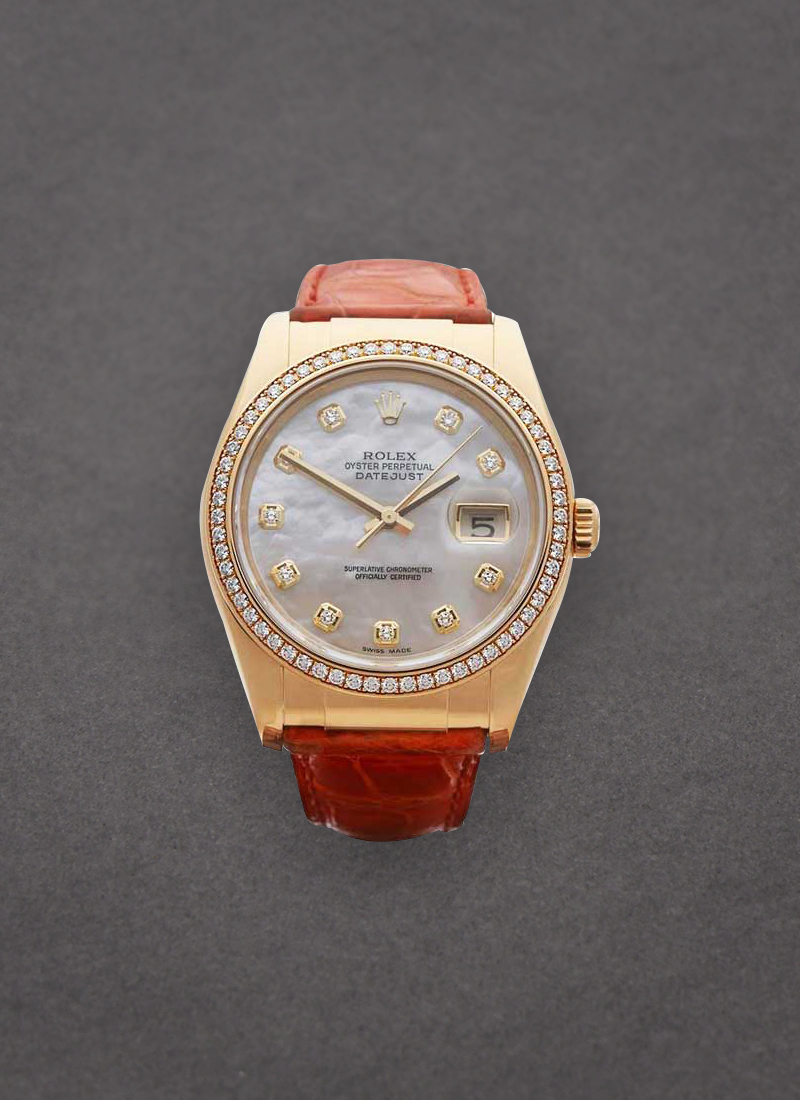 Pre-Owned Rolex Datejust 36mm in Yellow Gold with Diamond Bezel