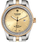 Glamour Date 31mm Automatic 2-Tone - Diamond Bezel on Steel & Yellow Gold Bracelet with Champagne Index Dial