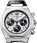 Laureato Chronograph in Stainless Steel on Black Alligator Leather Strap with Silver Dial