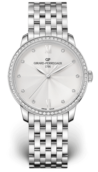 Lady's 1966 36mm Automatic in 18K White Gold with Diamond Bezel On Steel Bracelet with Silver Diamonds Dial