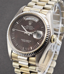 White Gold President Day Date  Ref 18239 on President Bracelet with Wood Dial - Extremely Rare