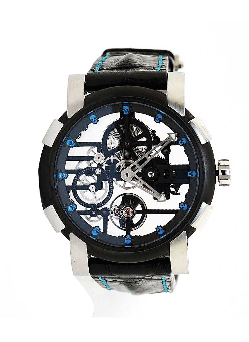 Romain Jerome Skylab Speed Steel Skull 48mm in Stainless Steel with Black PVD Coated