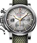 Chronofighter Vintage 47mm in Stainless Steel on Green Rubber Strap with Silver Dial