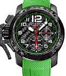 Chronofighter Oversize Superlight 48mm in Carbon Fiber on Green Rubber Strap with Black Carbon Dial