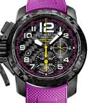Chronofighter Superlight 47mm in Carbon on Purple Rubber Strap with Black Carbon Dial