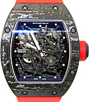 RM 035 Ultimate Edition in Carbon on Red Rubber Strap with Transparent Dial