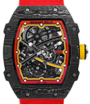 Rm 67-02 Alexander Zverev Edition in Carbon on Bright Red Textile Strap with Transparent Dial