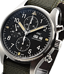 Pilot's Chronograph E-Commerce Special Edition in Stainless Steel on Green Nato Strap with Black Dial