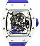 RM 055 Bubba Watson Asia Edition in Plastic with ATZ Ceramic Bezel on Dark Blue Rubber Strap with Transparent Dial