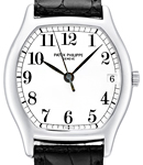Gondolo Ref 5030G in White Gold on Black Alliagtor Leather Strap with White Arabic Dial