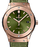 Classic Fusion Chronograph in Rose Gold on Green Alligator Leather Strap with Green Dial