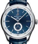 Premier 40mm Automatic in Stainless Steel on Blue Alligator Leather Strap with Blue Dial