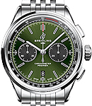 Premier B01 Chronograph 42mm in Stainless Steel on Stainless Steel Bracelet with Green Dial
