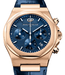 Laureato Chronograph 38mm in Rose Gold on Blue Alligator Leather with Blue Dial
