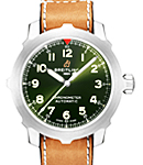 Navitimer Super 8 B20 46mm in Titanium on Brown Calfskin Leather Strap with Green Dial