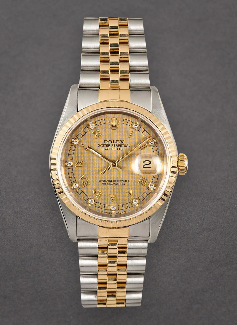 Pre-Owned Rolex Mid Size Datejust 31mm in Steel with Yellow Gold Fluted Bezel