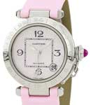 Pasha C GMT in Steel on Pink Strap with Pink Dial