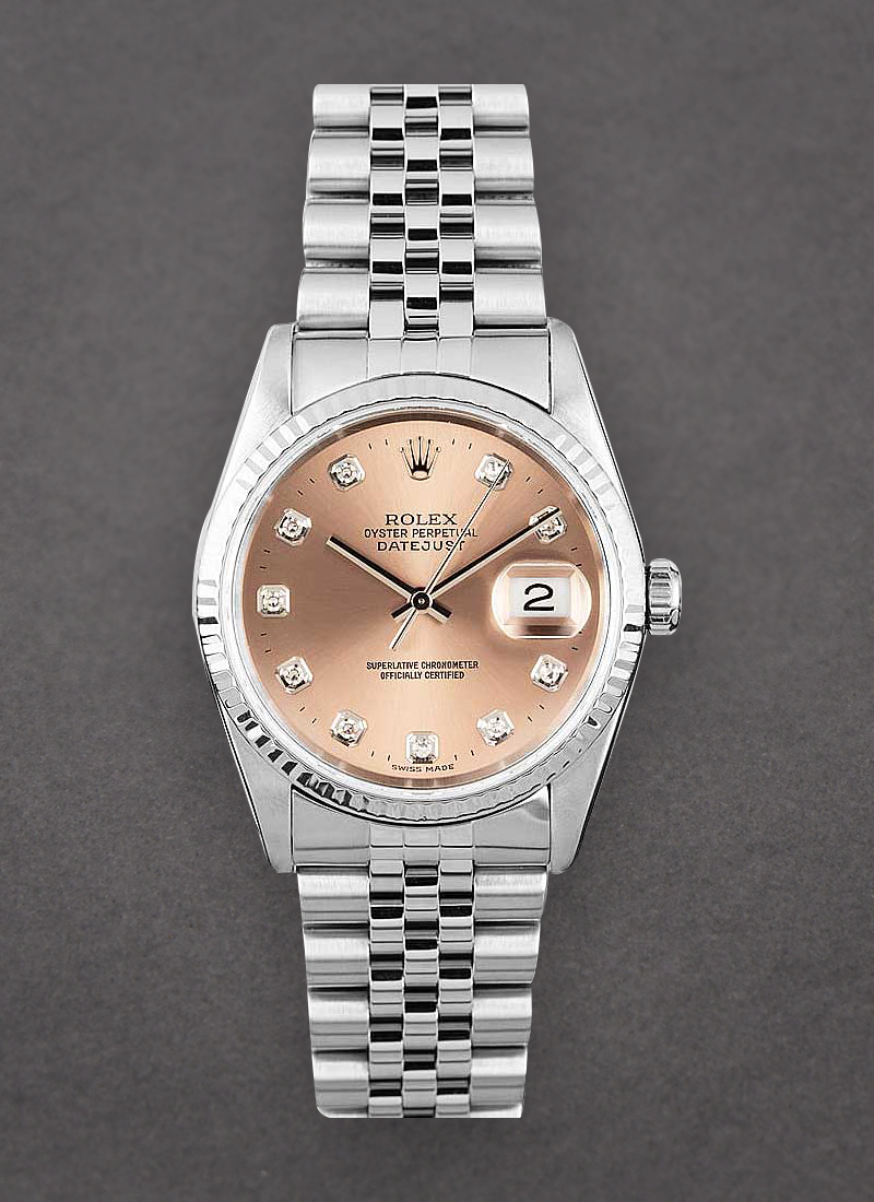 Pre-Owned Rolex Datejust 36mm with White Gold Fluted Bezel