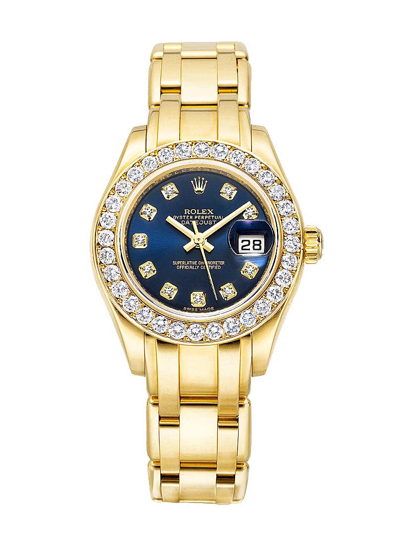 Pre-Owned Rolex Masterpiece with Yellow Gold 32 Diamond Bezel