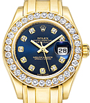Masterpiece with Yellow Gold 32 Diamond Bezel on Pearlmaster Bracelet with Blue Diamond Dial