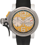 Chronofighter Trigger - Stainless Steel on Black Rubber Strap with Yellow Dial