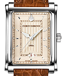 Prominente Clasico  Automatic in Steel On Brown Alligator Leather Strap with Cream Dial