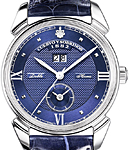 Historiador Doble Hora 40mm in Stainless Steel on Blue Alligator Leather Strap with Blue Dial
