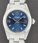 Ladies No Date 26mm in Steel with Smooth Bezel On Oyster Bracelet with Blue Arabic Dial