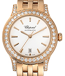 Classic in Rose Gold with Diamond Bezel and Lugs on Rose Gold Bracelet with White Index Dial