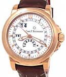 Patravi Series in Rose Gold On Brown Leather Strap with White Dial