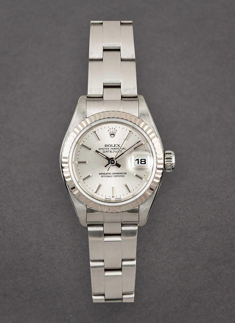 Pre-Owned Rolex Lady's Datejust in Steel with White Gold Fluted Bezel