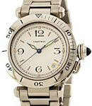 Pasha 35mm Automatic in Steel On Steel Bracelet with White Dial
