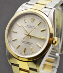 2-Tone 34mm No Date on Oyster Bracelet - Silver Stick Dial