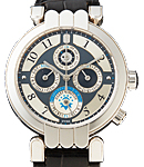 Premier Perpetual Calendar GMT 38mm in White Gold on Black Crocodile Leather Strap with Blue Dial
