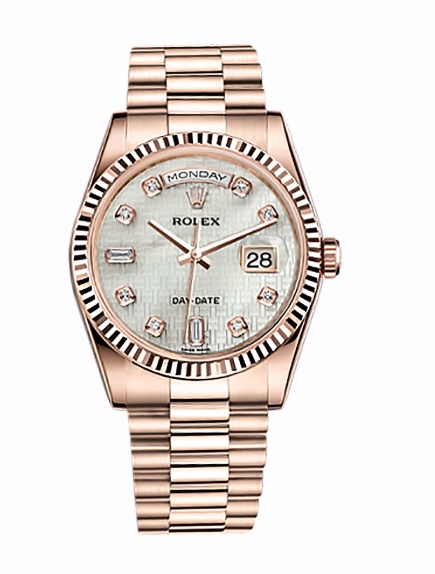 Pre-Owned Rolex President Day-Date 36mm in Rose Gold with Fluted Bezel