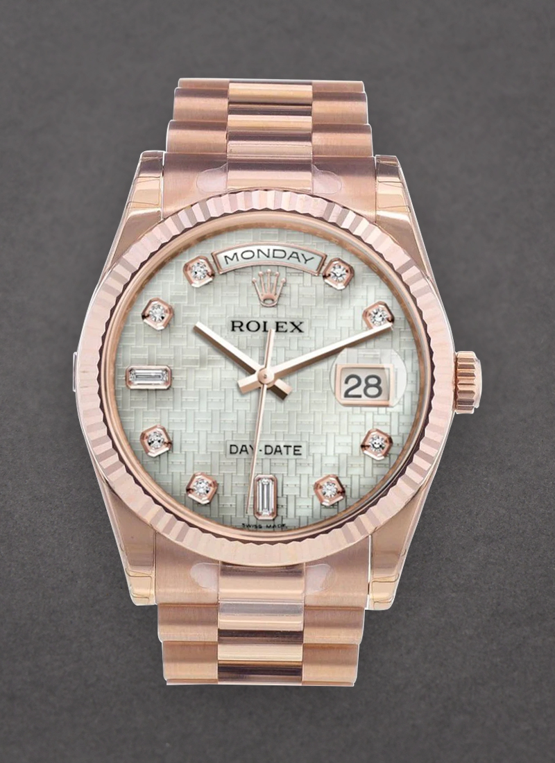 Pre-Owned Rolex President Day-Date 36mm in Rose Gold with Fluted Bezel