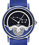 Rondo Tourbillon Ursa Major Constellation in White Gold with Sapphire Baguette Bezel on Blue Leather Strap with Black Dial