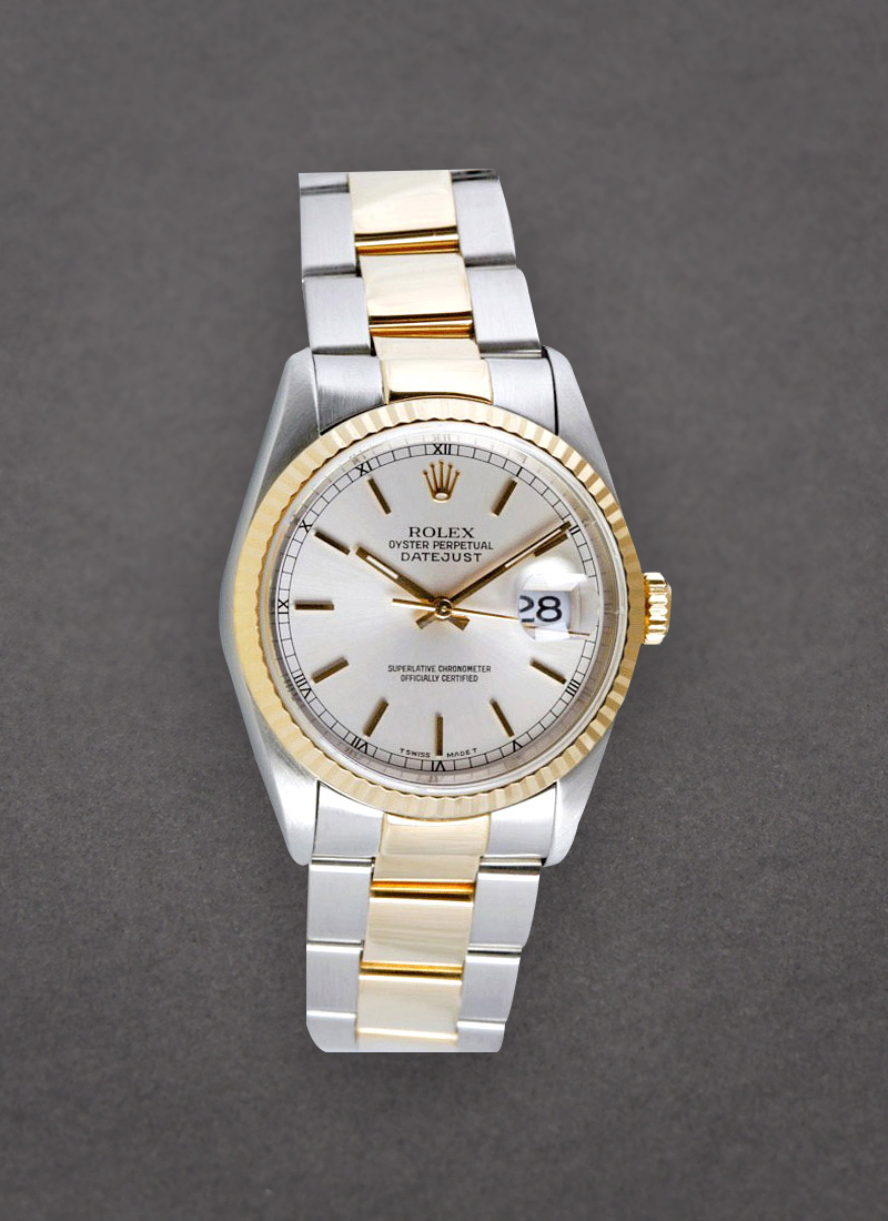 Pre-Owned Rolex Datejust 36mm in Steel with Yellow Gold Fluted Bezel