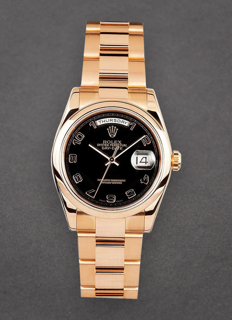 Pre-Owned Rolex President Day Date 36mm in Rose Gold with Smooth Bezel 