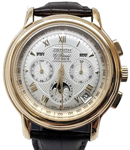 Chronomaster GT in Yellow Gold on Black Alligator Leather Strap with Silver Dial